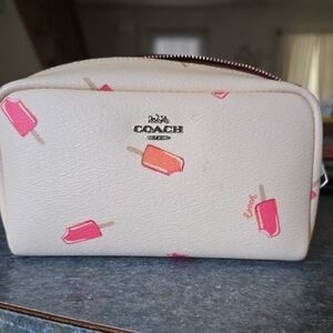 Coach Beige Popsicle Pattern Pouch